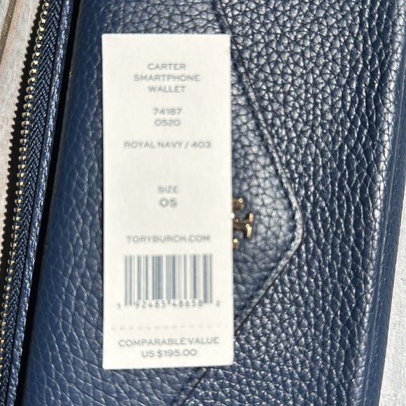 Tory Burch Carter Smartphone Wallet Blue - Picture 8 of 8